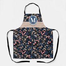 Modern Floral Berries Unisex Neutral Blue Pink