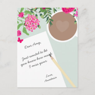 Modern Floral best friend personal note custom Postcard