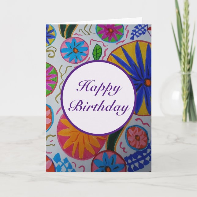 Modern Floral Birthday Card (Front)
