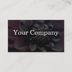 Modern Floral Black Dahlia Flower Business Card