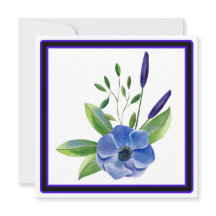 MODERN FLORAL, BLANK INSIDE, SQUARE CARD