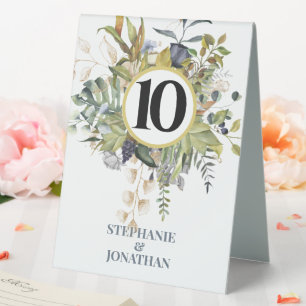 MODERN FLORAL BLUE & GREEN Frame Table Numbers