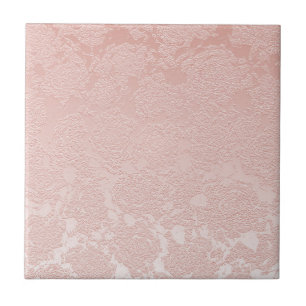 Modern Floral Blush Pink Pattern Tile