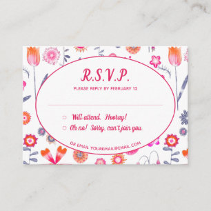 Modern Floral Boho Wedding R.S.V.P. Enclosure Card