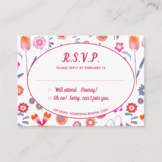 Modern Floral Boho Wedding R.S.V.P. Enclosure Card