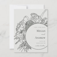 Modern Floral Boquet Save the Date