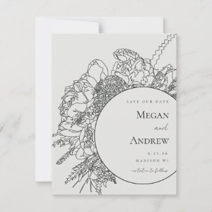 Modern Floral Boquet Save the Date