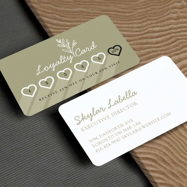 Modern Floral Botanic Line-art Branch Loyalty Card (Creator Uploaded)