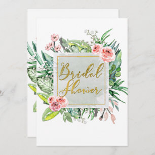 Modern Floral Botanical Bridal Shower Invitations