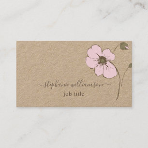Modern Floral Botanical Line Art Business Card