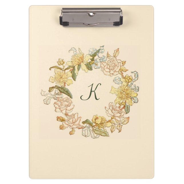 Modern Floral Botanical Watercolor Pink Stylish #2 Clipboard (Front)