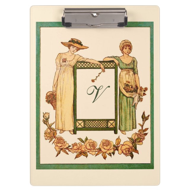 Modern Floral Botanical Watercolor Pink Stylish Clipboard (Front)