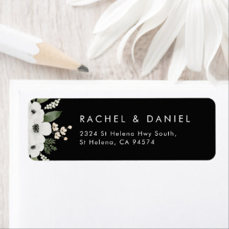 Modern Floral Botanical Wedding Return Address