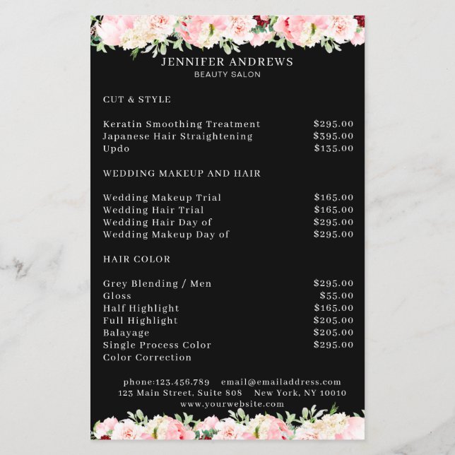 Modern floral bouquet flyer (Back)