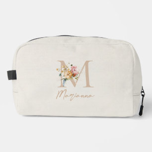 Modern Floral Bouquet Monogram  Dopp Kit