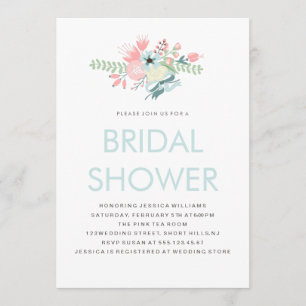 Modern Floral Bridal Shower Invitation