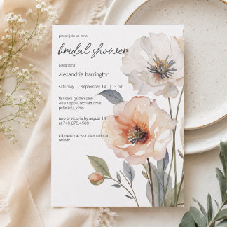 Modern Floral  Bridal Shower Invitation