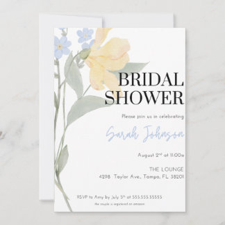 Modern Floral Bridal Shower Invitation