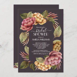 Modern Floral Bridal Shower Invitations