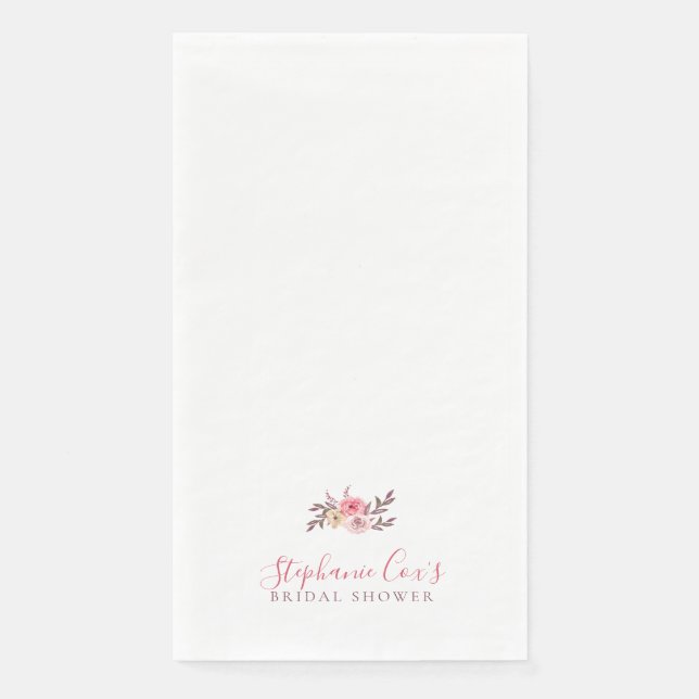 Modern Floral Bridal Shower Napkin (Front)