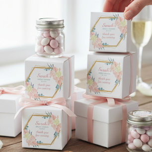 Modern Floral Bridal Shower Thank You Square Sticker