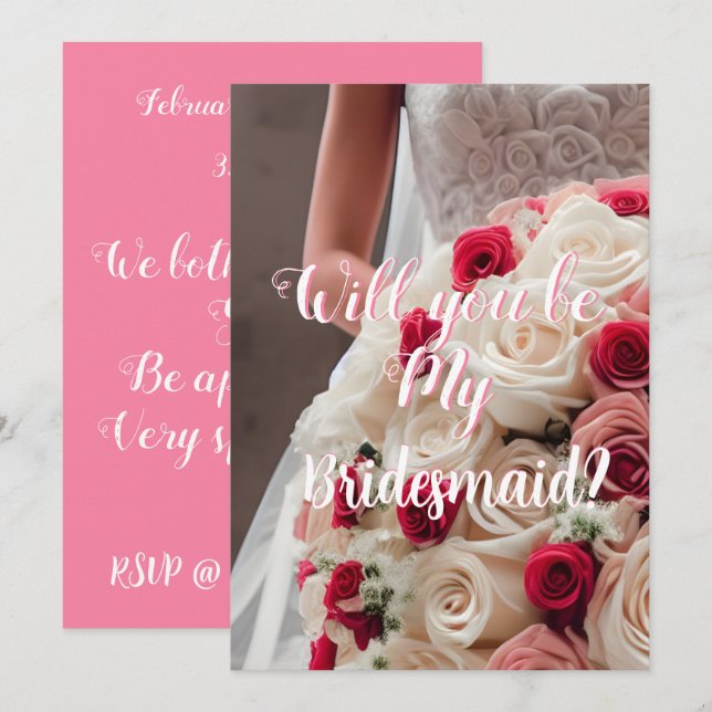 Modern Floral Brides Maid Invitation Request (Front/Back)