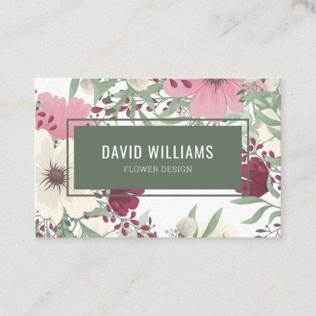 Modern Floral Business Card (Front)