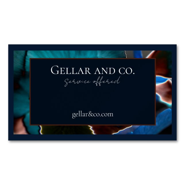 Modern Floral Business Card Magnet (Front)