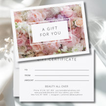 Modern Floral Business Gift Certificate