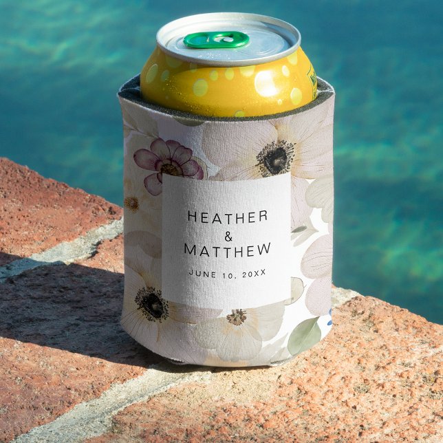 Modern Floral Can Cooler (Modern Floral Can Cooler by Painted Paperie
)