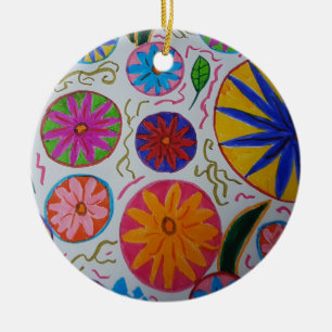 Modern Floral Ceramic Ornament
