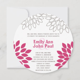 Modern Floral Chrysanthemum Wedding Invitations