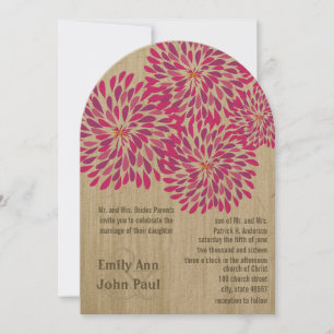 Modern Floral Chrysanthemum Wedding Invitations
