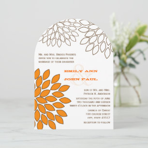 Modern Floral Chrysanthemum Wedding Invitations