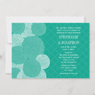Modern Floral Chrysanthemum Wedding Invitations