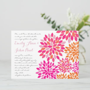 Modern Floral Chrysanthemum Wedding Invitations