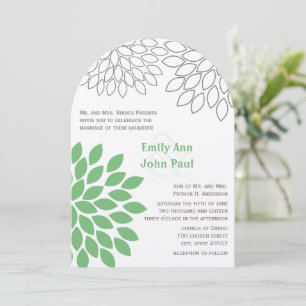 Modern Floral Chrysanthemum Wedding Invitations