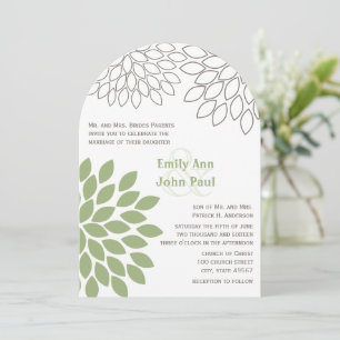 Modern Floral Chrysanthemum Wedding Invitations