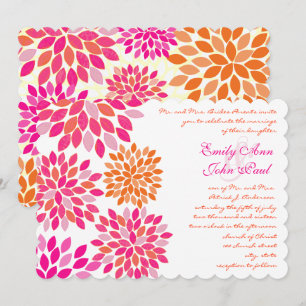 Modern Floral Chrysanthemum Wedding Invitations