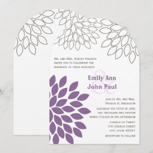 Modern Floral Chrysanthemum Wedding Invitations