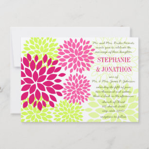 Modern Floral Chrysanthemum Wedding Invitations