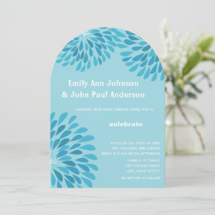 Modern Floral Chrysanthemum Wedding Invitations