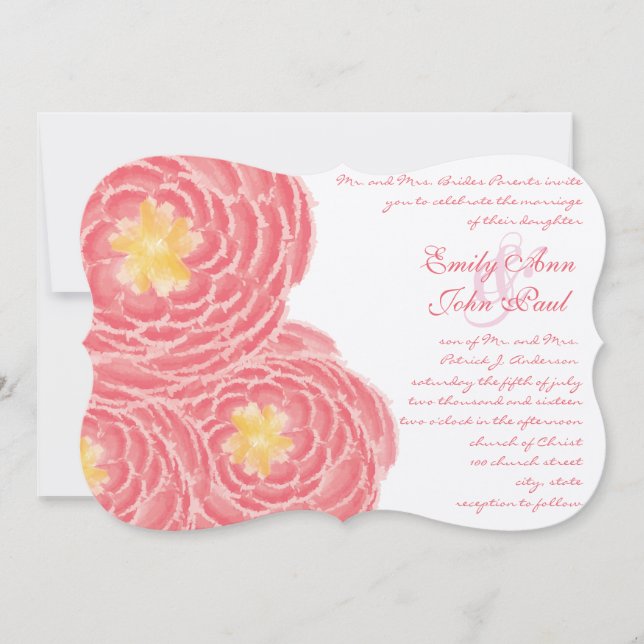 Modern Floral Chrysanthemum Wedding Invitations (Front)
