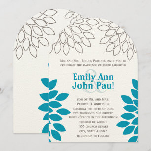 Modern Floral Chrysanthemum Wedding Invitations