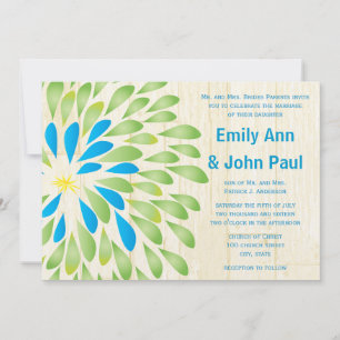 Modern Floral Chrysanthemum Wedding Invitations