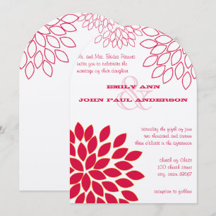 Modern Floral Chrysanthemum Wedding Invitations
