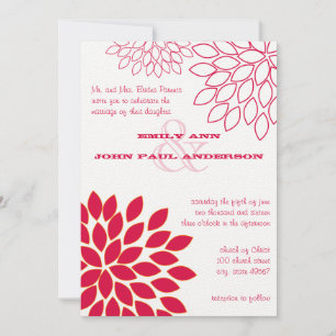 Modern Floral Chrysanthemum Wedding Invitations