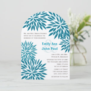 Modern Floral Chrysanthemum Wedding Invitations