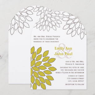 Modern Floral Chrysanthemum Wedding Invitations