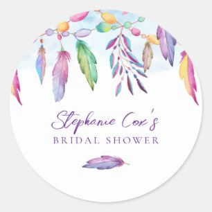 Modern Floral  Classic Round Sticker